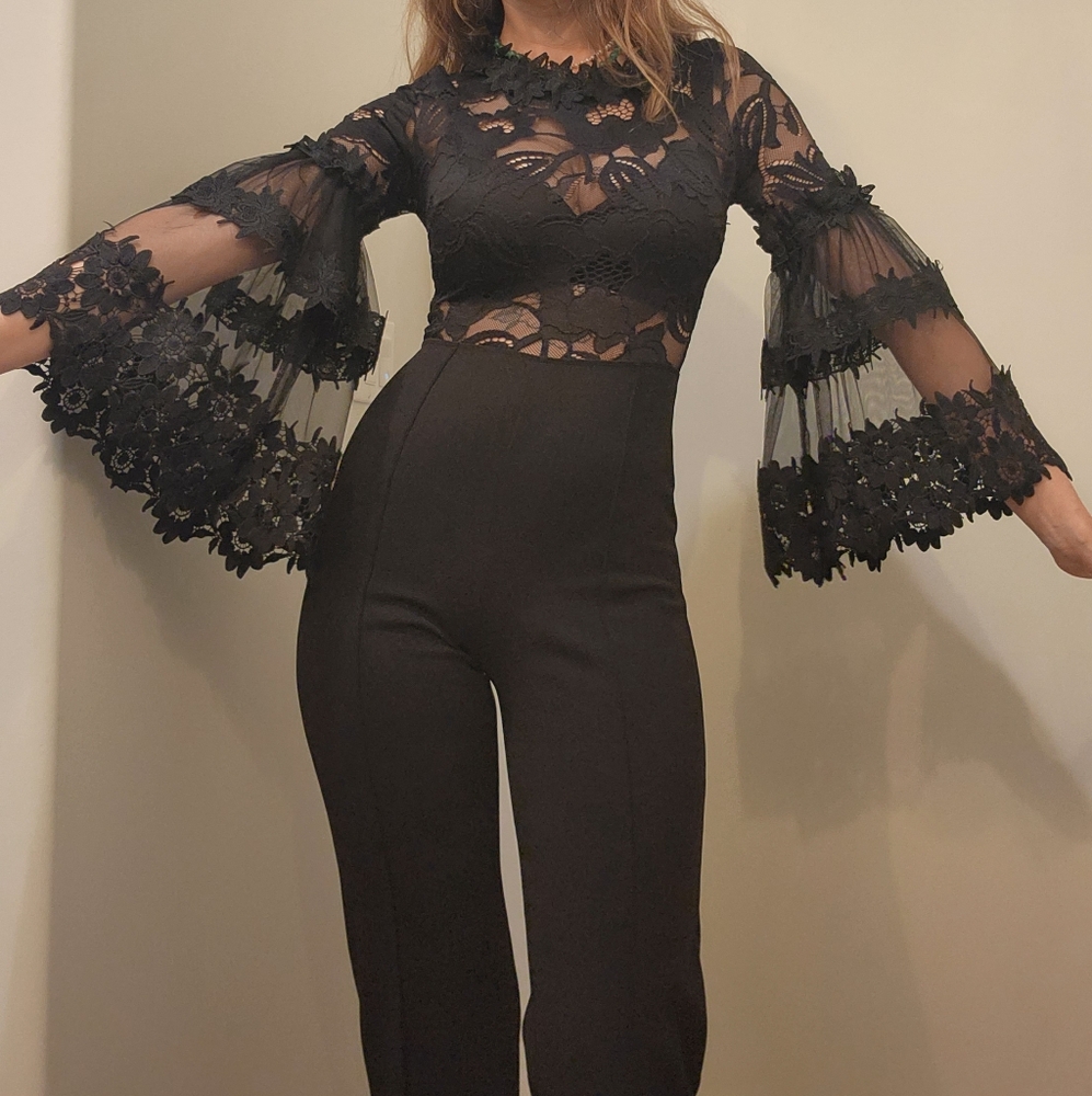 Elegant Black Lace Jumpsuit